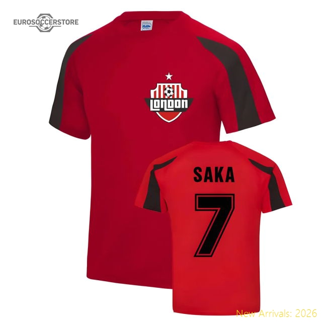 Bukayo Saka Arsenal Sports Training Jersey (Red)-The Soccer Shirt Hub
