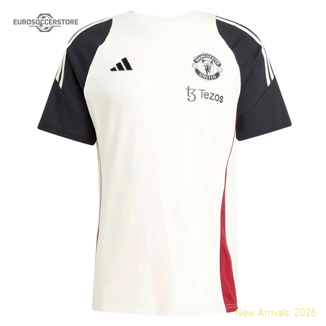 2024-2025 Man Utd Training Tee (Off White) (Toone 7)-The Soccer Shirt Hub