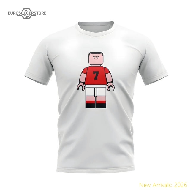 Eric Cantona Man Utd Brick Footballer T-Shirt (White)-The Soccer Shirt Hub