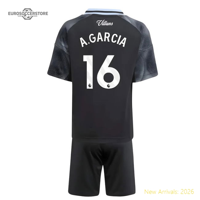 2025-2026 Aston Villa Away Mini Kit (A.Garcia 16)-The Soccer Shirt Hub