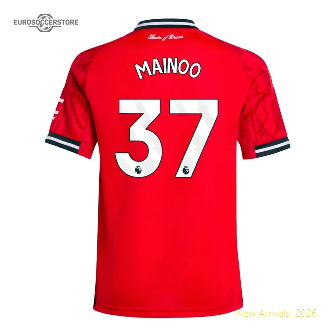 2025-2026 Man Utd Home Shirt (Kids) (Mainoo 37)-The Soccer Shirt Hub