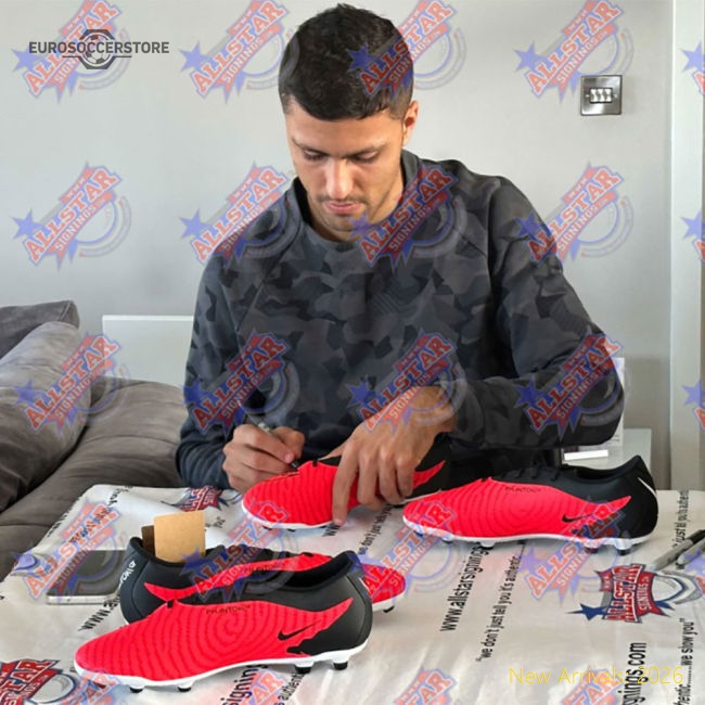 Manchester City FC Rodri Signed Boot (Framed)-The Soccer Shirt Hub