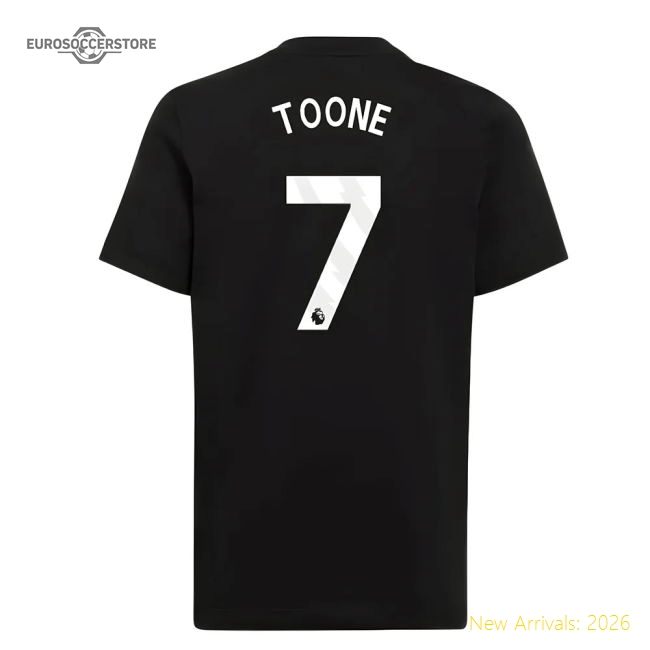 2025-2026 Man Utd EU Training Tee (Black) (Toone 7)-The Soccer Shirt Hub