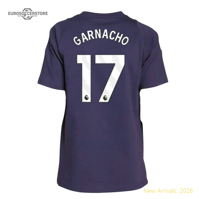 2025-2026 Man Utd Training Tee (Aurora Plum) - Kids (Garnacho 17)-The Soccer Shirt Hub