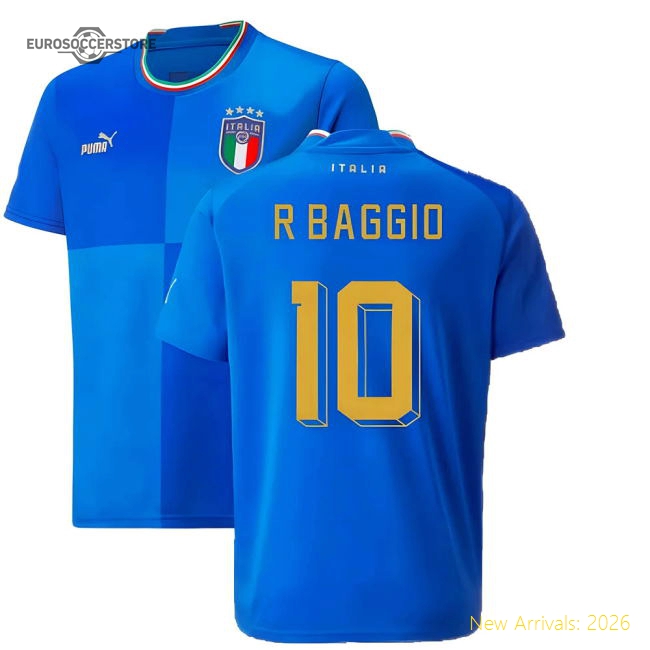 2022-2023 Italy Home Shirt (Kids) (R BAGGIO 10)-The Soccer Shirt Hub