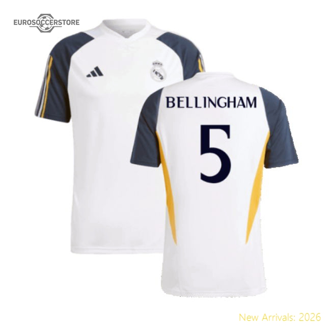 2023-2024 Real Madrid Training Shirt (White) (Bellingham 5)-The Soccer Shirt Hub