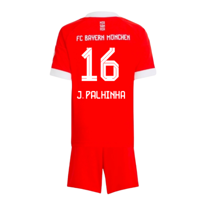 2025-2026 Bayern Munich Home Mini Kit (J. Palhinha 16)-The Soccer Shirt Hub