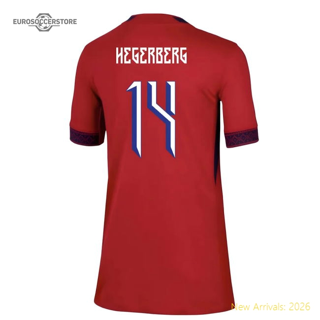 2025-2026 Norway Womens Team Home Shirt (Kids) (Hegerberg 14)-The Soccer Shirt Hub