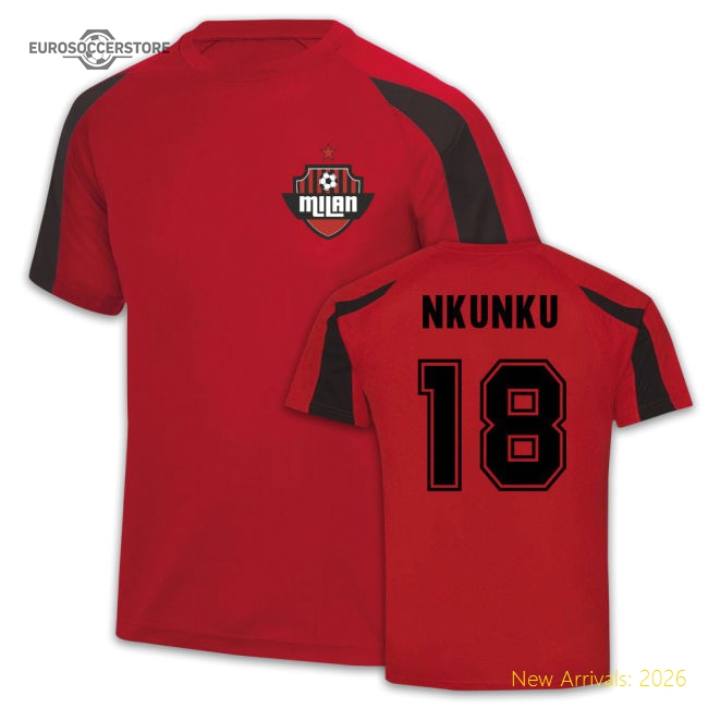 Christopher Nkunku AC Milan Sport Training Jersey (Red)-The Soccer Shirt Hub