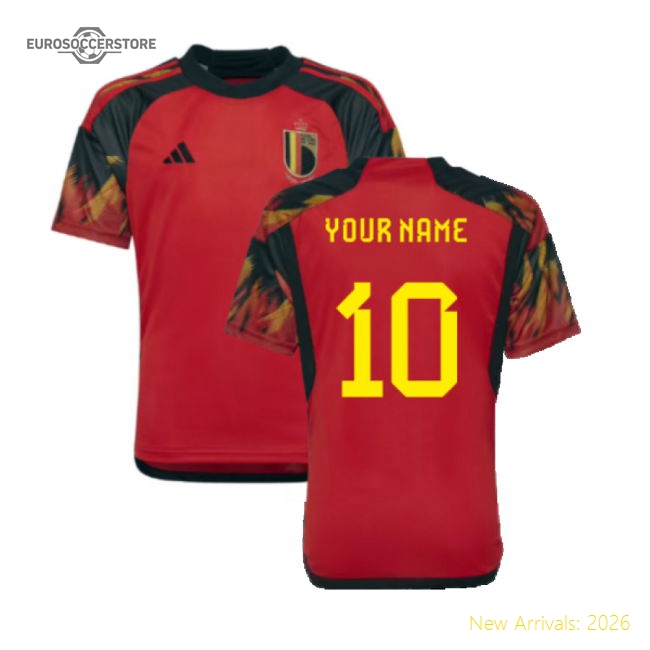 2022-2023 Belgium Home Shirt (Kids) (Your Name)-The Soccer Shirt Hub