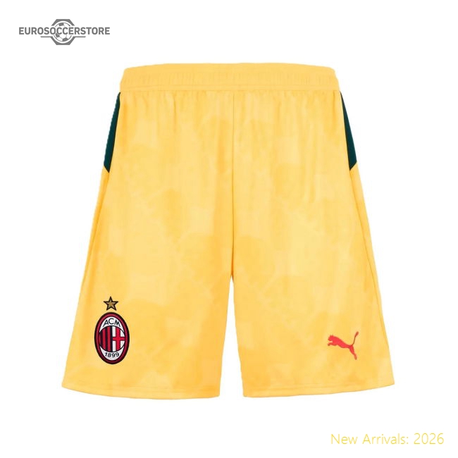 2025-2026 AC Milan Third Shorts (Yellow)-The Soccer Shirt Hub