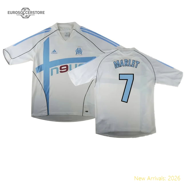 Marseille 2004-05 Home Shirt ((Excellent) L) (Marlet 7)-The Soccer Shirt Hub
