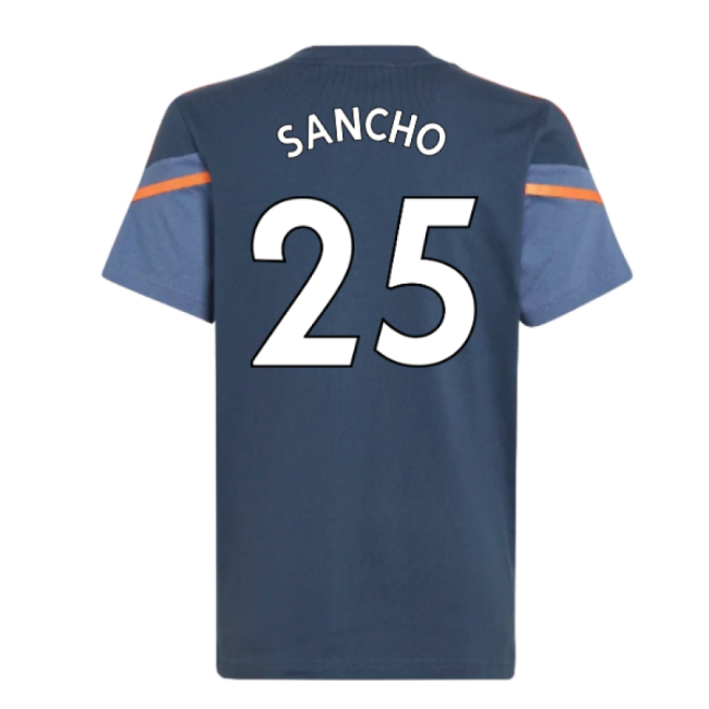 2022-2023 Man Utd Training Tee (Crew Navy) - Kids (SANCHO 25)-The Soccer Shirt Hub