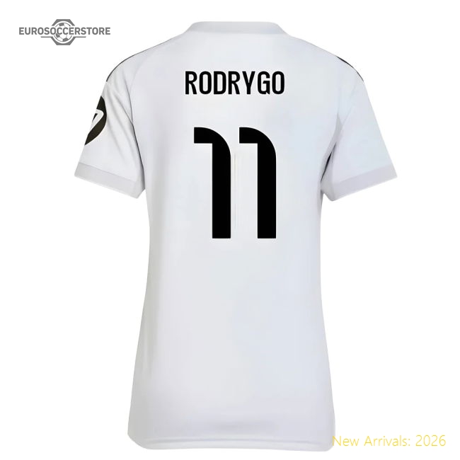 2025-2026 Real Madrid Home Shirt (Womens) (Rodrygo 11)-The Soccer Shirt Hub