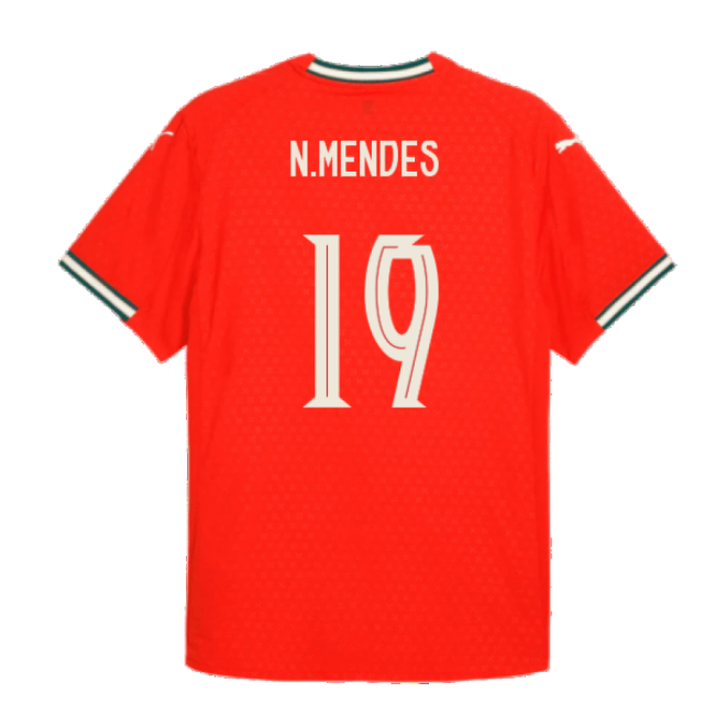2025-2026 Portugal Home Shirt (N.Mendes 19)-The Soccer Shirt Hub