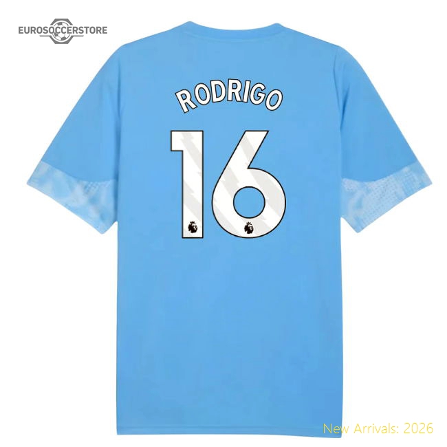 2025-2026 Man City Training Jersey (Light Blue) (Rodrigo 16)-The Soccer Shirt Hub