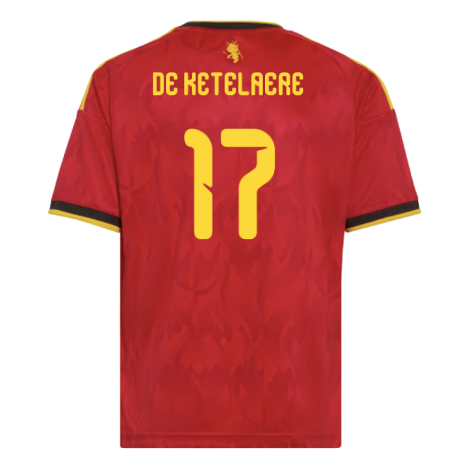 2026-2027 Belgium Home Shirt (Kids) (De Ketelaere 17)-The Soccer Shirt Hub