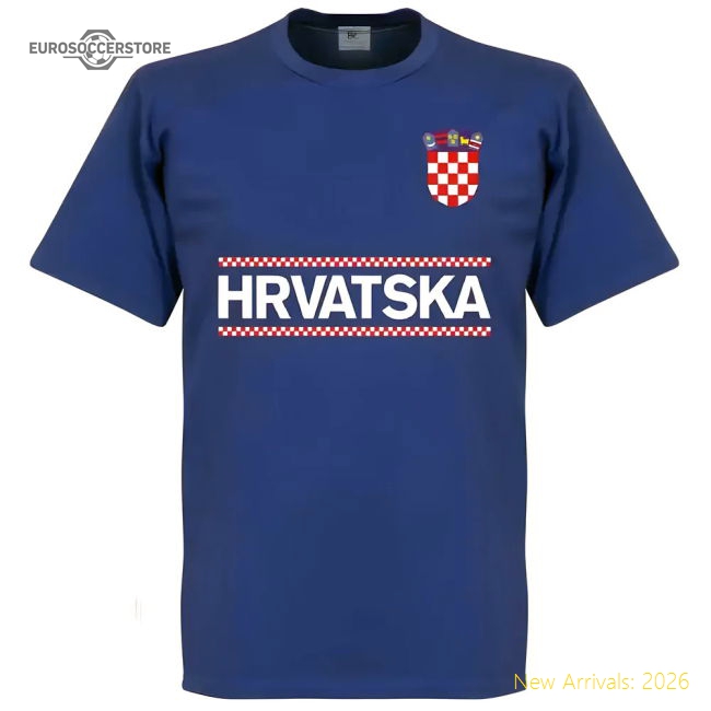 Croatia Team T-Shirt - Royal (Your Name)-The Soccer Shirt Hub