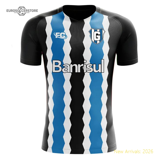 2018-2019 Gremio Fans Culture Home Concept Shirt (Ronaldinho 10)-The Soccer Shirt Hub