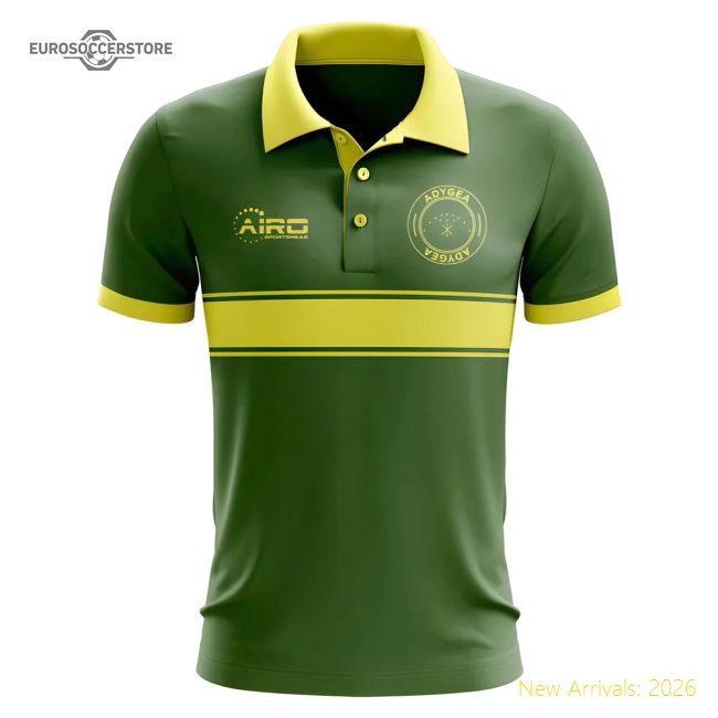 Adygea Concept Stripe Polo Shirt (Green)-The Soccer Shirt Hub