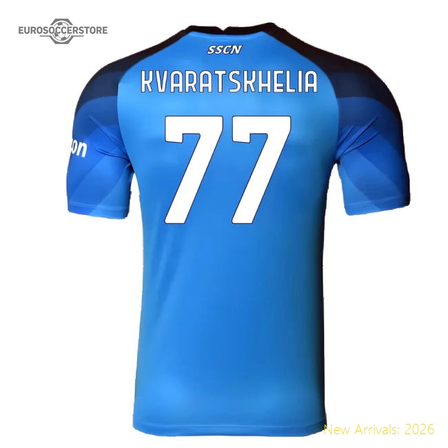 Napoli 2022-23 Player Issue Home Shirt (3XL) (Kvaratskhelia 77) (Excellent)-The Soccer Shirt Hub