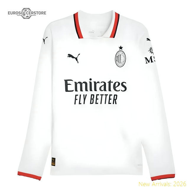 2024-2025 AC Milan Away Long Sleeve Shirt-The Soccer Shirt Hub