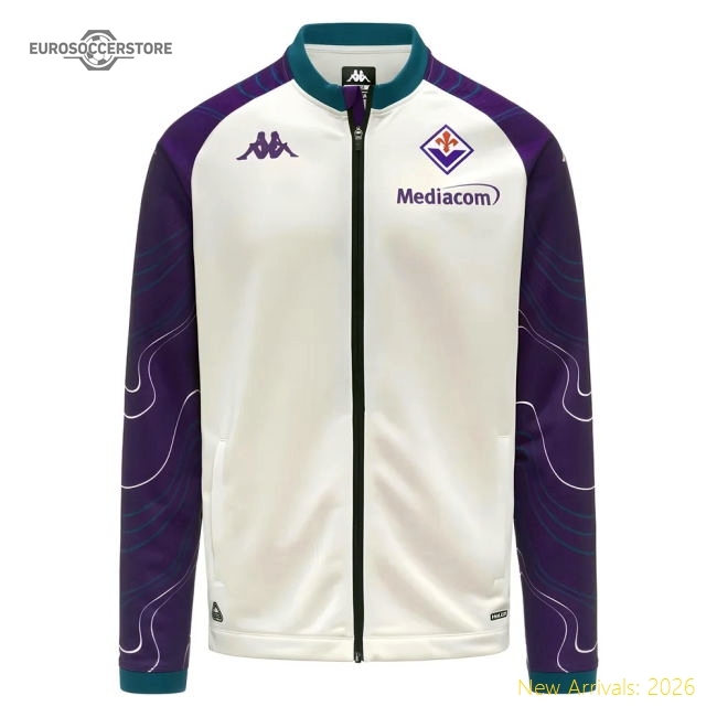 2025-2026 Fiorentina Presentation Jacket (White-Violet)-The Soccer Shirt Hub