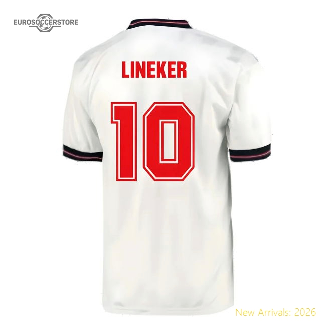 England 1986 Home World Cup Finals Retro Shirt (LINEKER 10)-The Soccer Shirt Hub