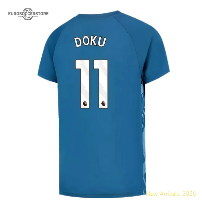 2023-2024 Man City Pre-Match Jersey (Lake Blue) - Kids (Doku 11)-The Soccer Shirt Hub