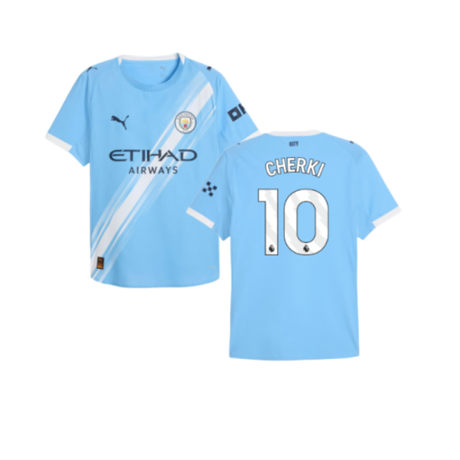 2025-2026 Man City Authentic Home Shirt (Cherki 10)-The Soccer Shirt Hub