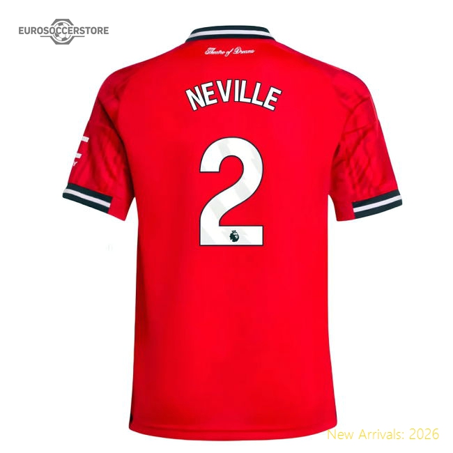 2025-2026 Man Utd Home Shirt (Kids) (Neville 2)-The Soccer Shirt Hub