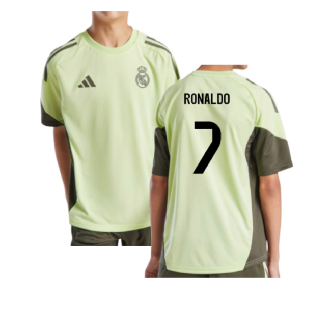 2025-2026 Real Madrid Training Jersey (Almost Lime) - Kids (Ronaldo 7)-The Soccer Shirt Hub