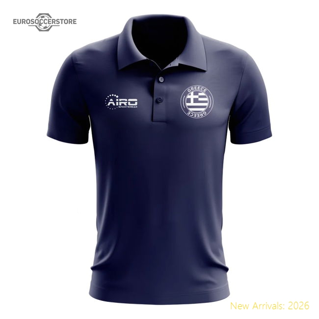 Greece Football Polo Shirt (Navy)-The Soccer Shirt Hub