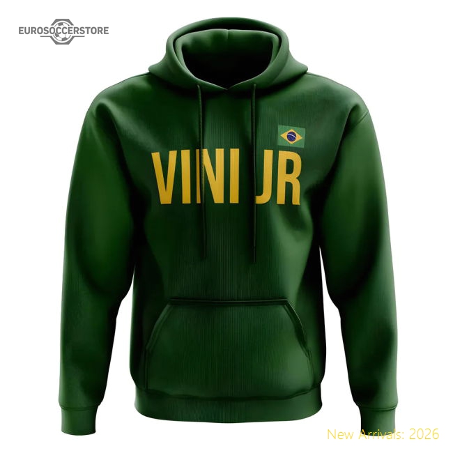 Vini Jr Brazil Name Hoody (Green)-The Soccer Shirt Hub