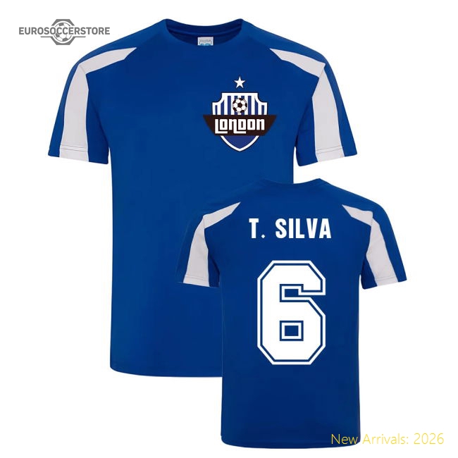 Thiago Silva Sport Training Jersey (Blue)-The Soccer Shirt Hub