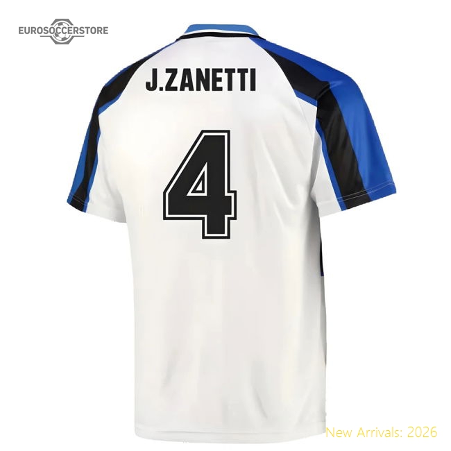 1996 Inter Milan Away Shirt (J.ZANETTI 4)-The Soccer Shirt Hub