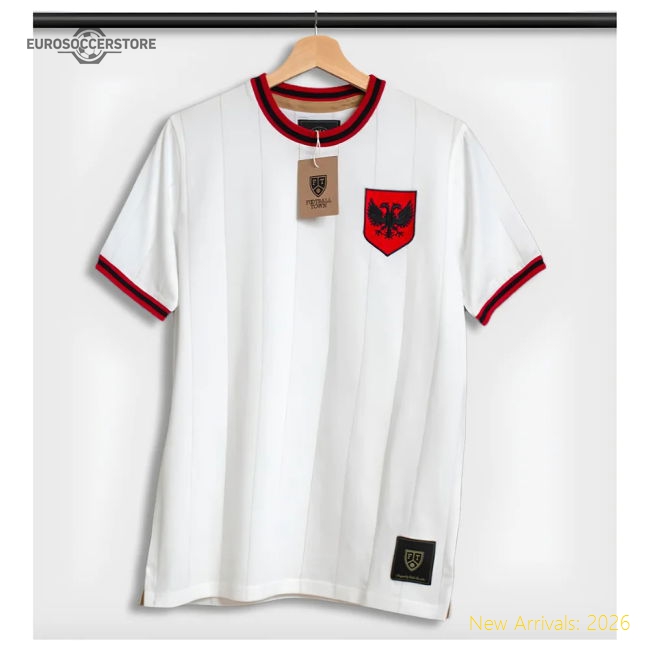 Albania Shqiponje White Retro Football Shirt-The Soccer Shirt Hub
