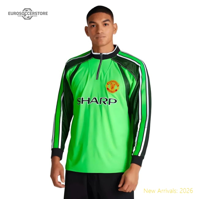 1998-1999 Manchester United Retro Goalkeeper Jersey (Green)-The Soccer Shirt Hub