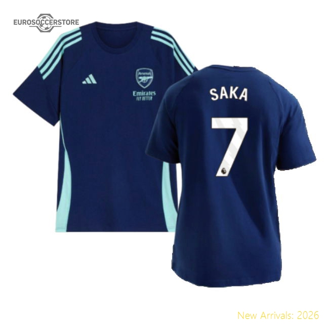 2024-2025 Arsenal Training Tee (Night Sky) (Saka 7)-The Soccer Shirt Hub