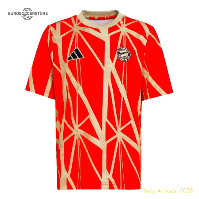 2024-2025 Bayern Munich Pre-Match Shirt (Red) (Kane 9)-The Soccer Shirt Hub