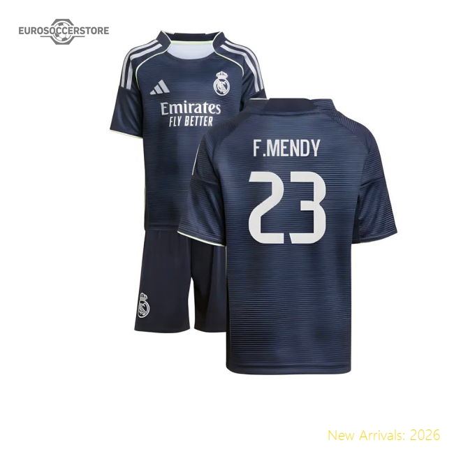 2025-2026 Real Madrid Away Mini Kit (F.Mendy 23)-The Soccer Shirt Hub