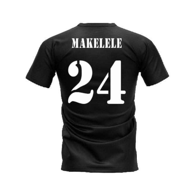 Real Madrid 2002-2003 Retro Shirt T-shirt (Black) (Makelele 24)-The Soccer Shirt Hub