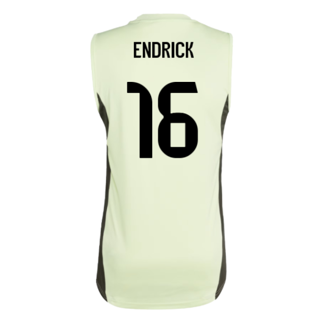 2025-2026 Real Madrid Sleeveless Training Jersey (Almost Lime) (Endrick 16)-The Soccer Shirt Hub
