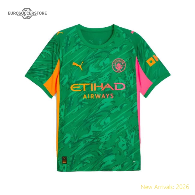 2025-2026 Man City Goalkeeper Away Shirt (Green)-The Soccer Shirt Hub