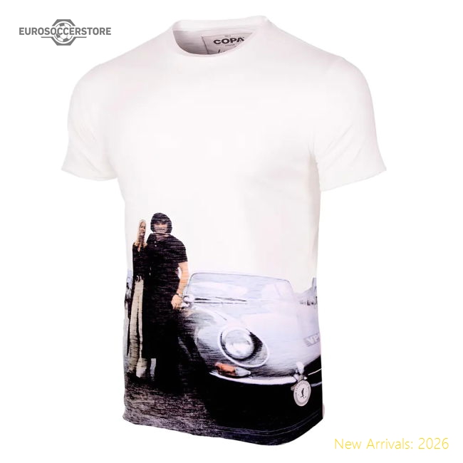 George Best E-Type All Over Print T-Shirt (White)-The Soccer Shirt Hub