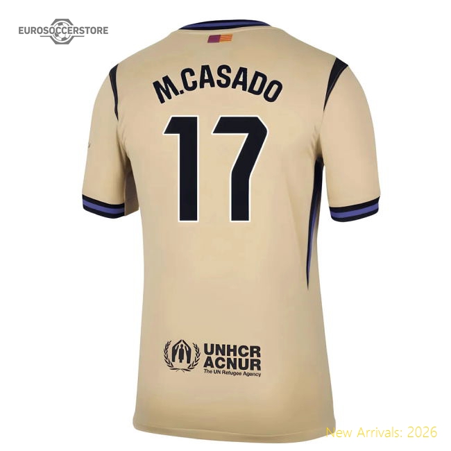 2025-2026 Barcelona Away Shirt (M.Casado 17)-The Soccer Shirt Hub