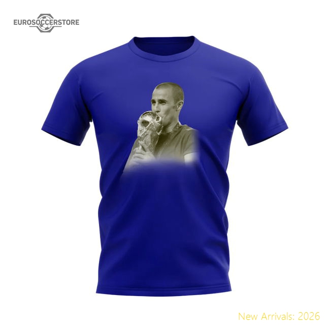 Fabio Cannavaro Italy Legend T-Shirt (Blue)-The Soccer Shirt Hub