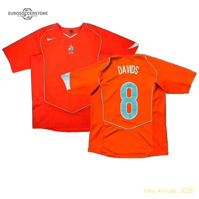 Holland 2004-05 Home Shirt ((Very Good) XXL) (Davids 8)-The Soccer Shirt Hub