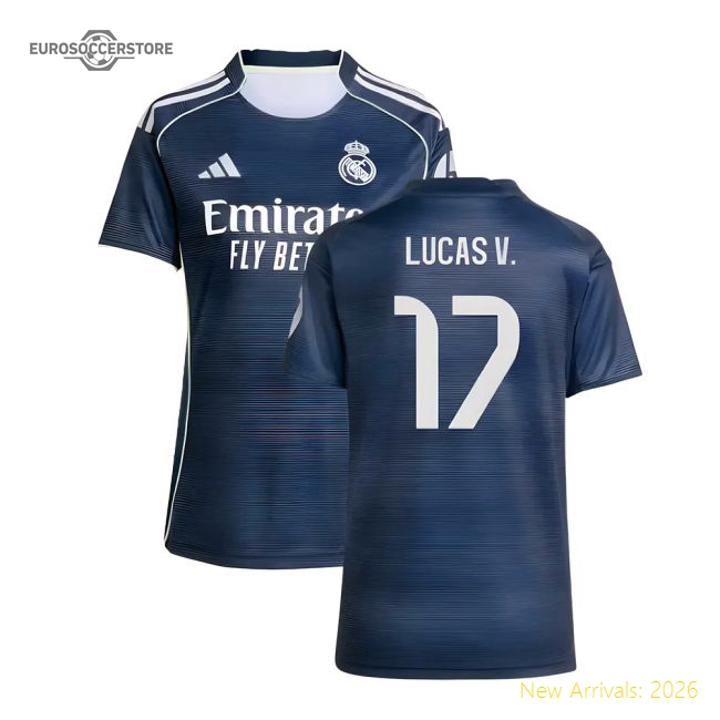 2025-2026 Real Madrid Authentic Away Shirt (Womens) (Lucas V. 17)-The Soccer Shirt Hub
