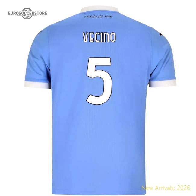 2025-2026 Lazio Home Shirt (Kids) (Vecino 5)-The Soccer Shirt Hub